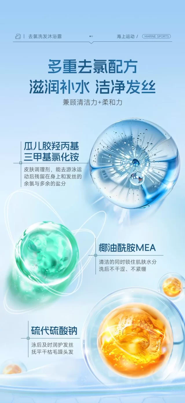去氯游泳专用沐浴露三合一